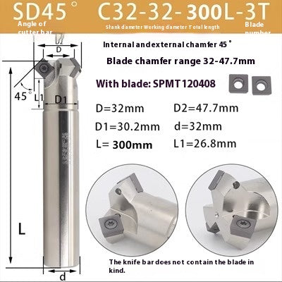 6037 45 degree inside and outside positive and negative chamfering cutter CNC rounding chamfering cutter SD SPK upper and lower bore reverse pull chamfering cutter bar Shandong Denso Pricision Tools Co.,Ltd.